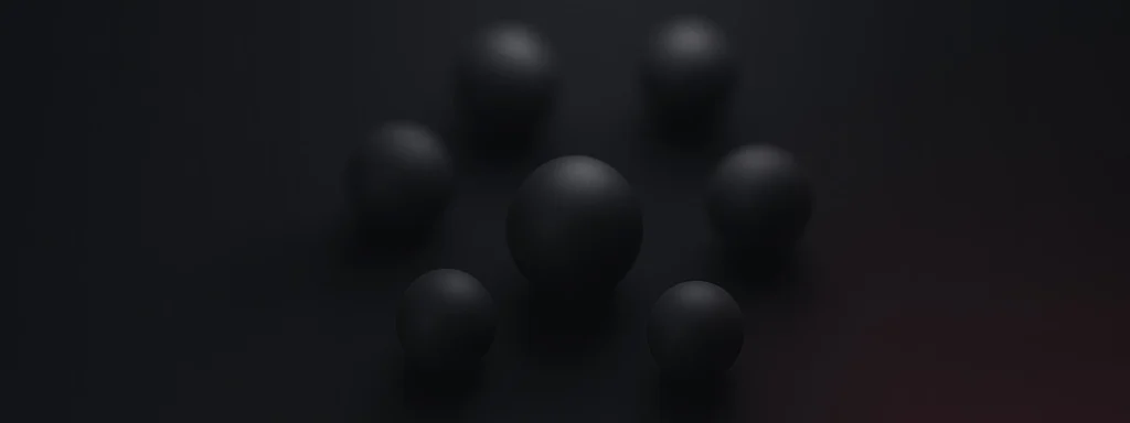 banner con esferas negras desenfocadas